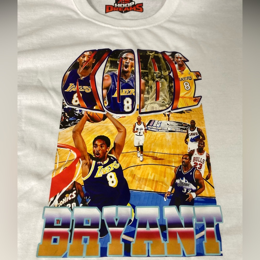 White Kobe No.8 Highlight Graphic Print Men’s White Tee NWT